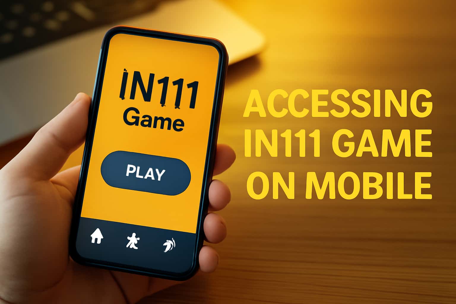Informational scene on accessing IN111 Game on mobile.
