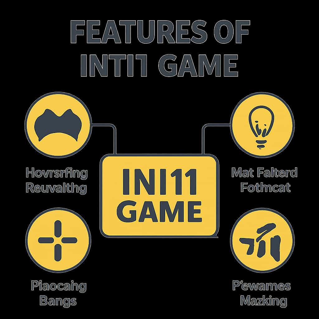 An illustration depicting the key features of IN111 Game.
