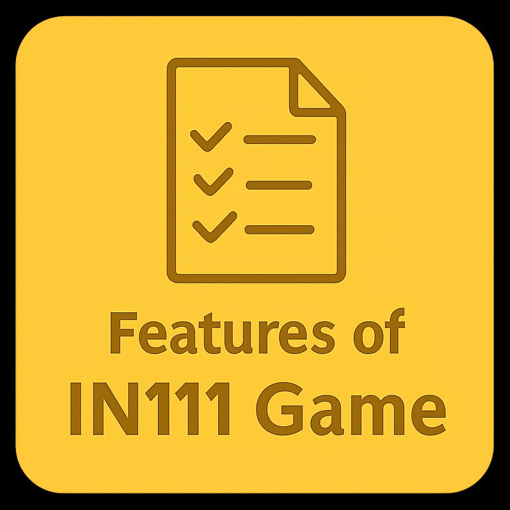 A badge symbolizing the features of IN111 Game.
