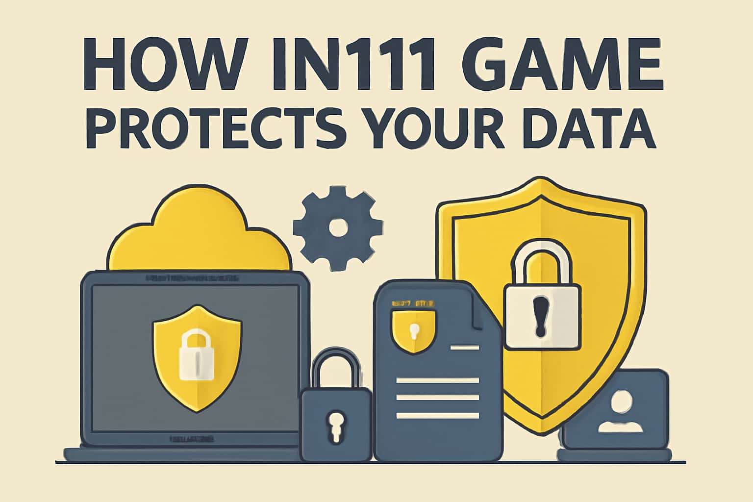 An informative scene illustrating data protection strategies employed by IN111 Game.