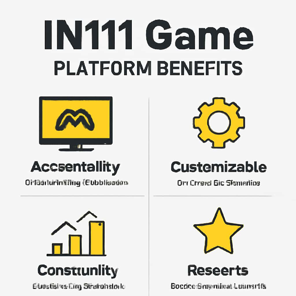An educational diagram explaining the benefits of the IN111 Game platform.
