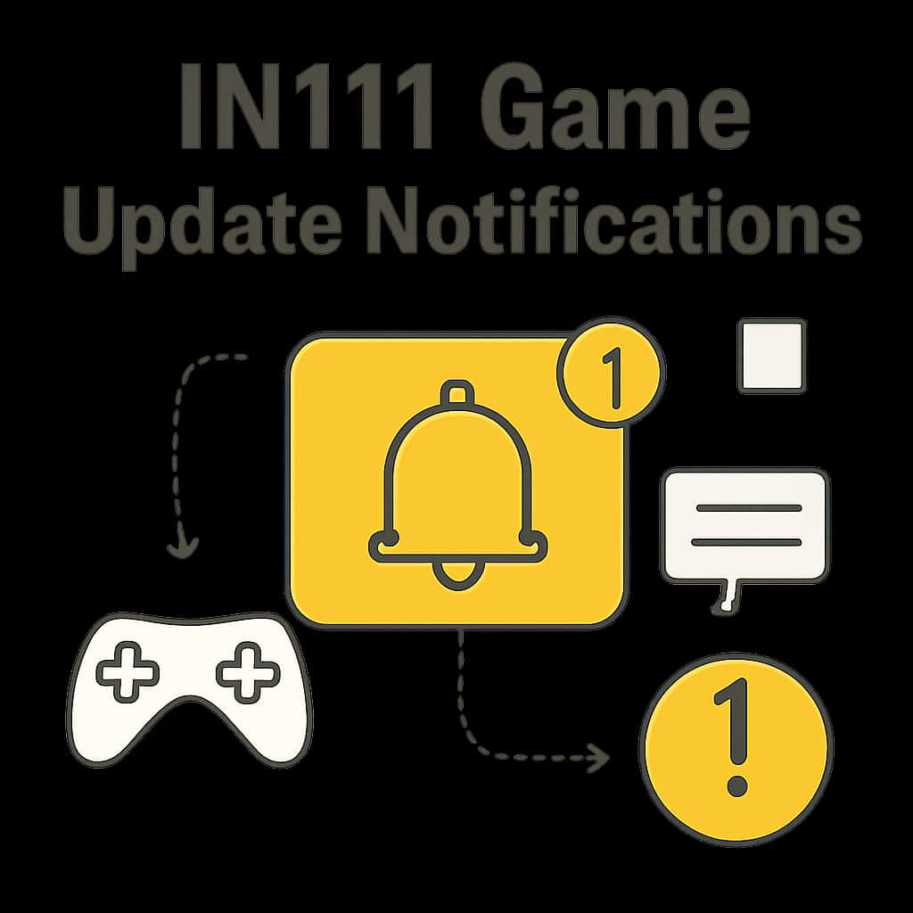 Illustration explaining the process of IN111 Game Update Notifications.