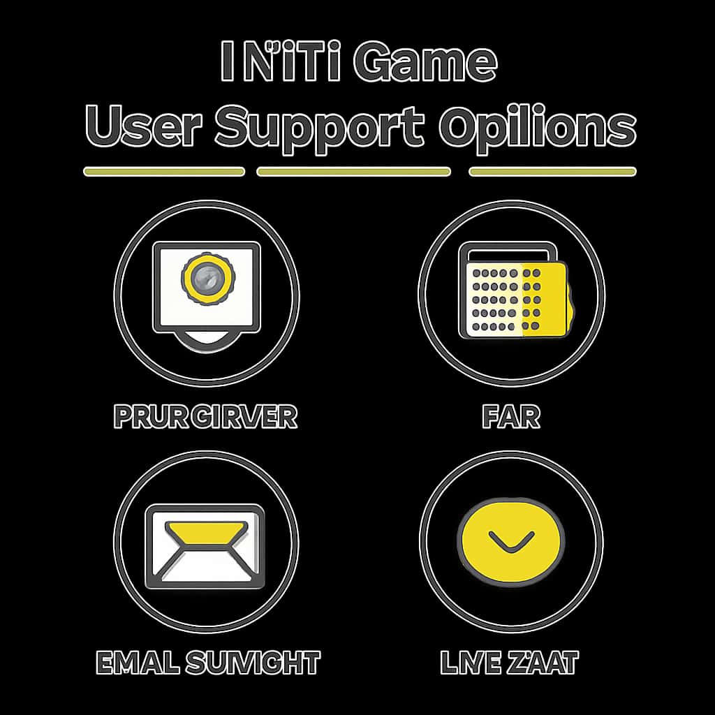 An educational illustration detailing IN111 Game User Support Options.