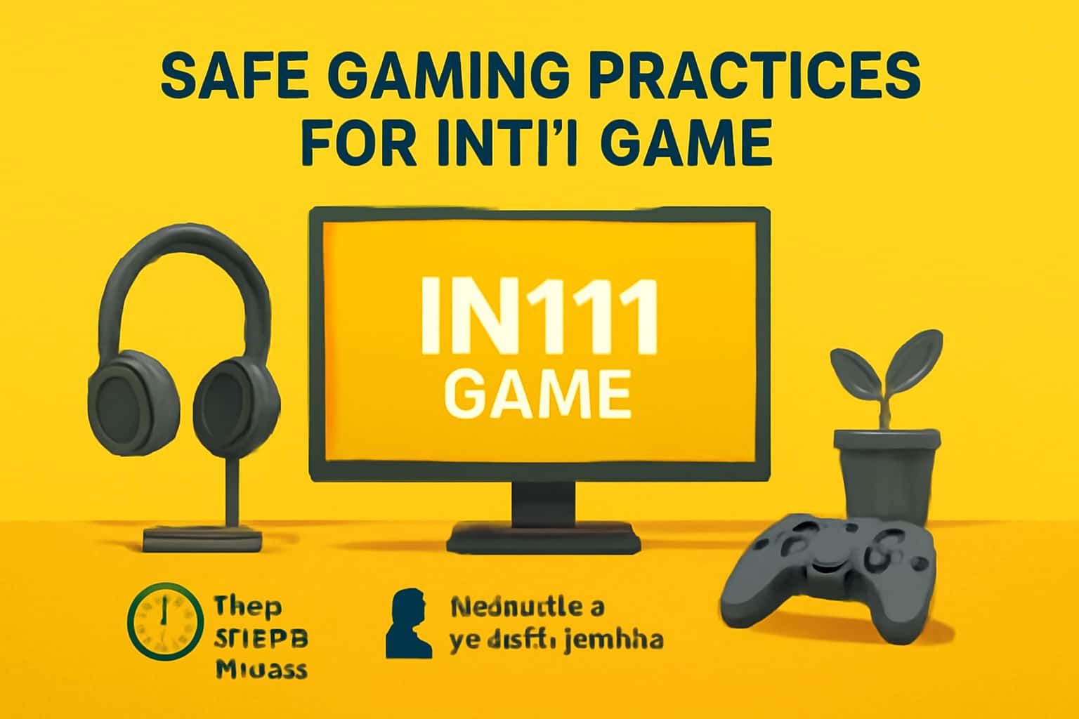 A futuristic design illustrating safe gaming practices for IN111 Game.