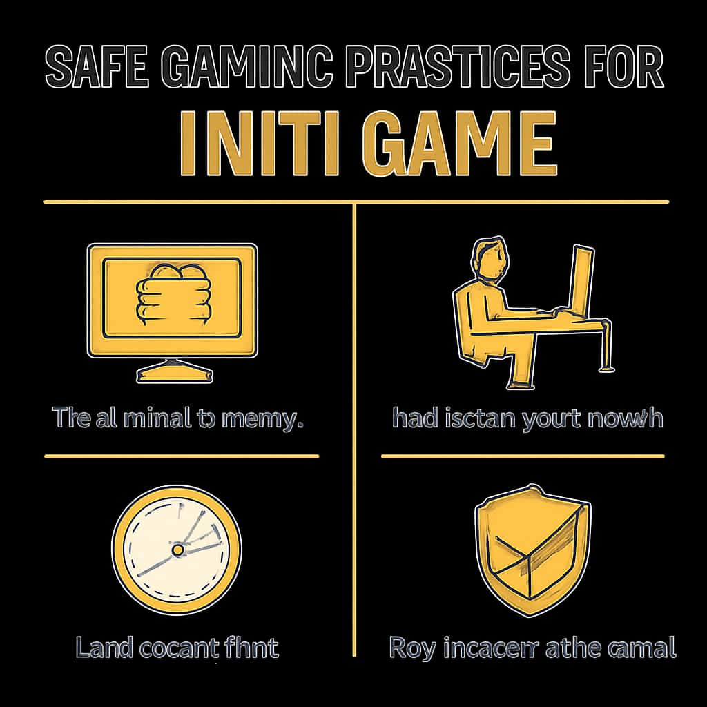 An illustration depicting guidelines for safe gaming in IN111 Game.