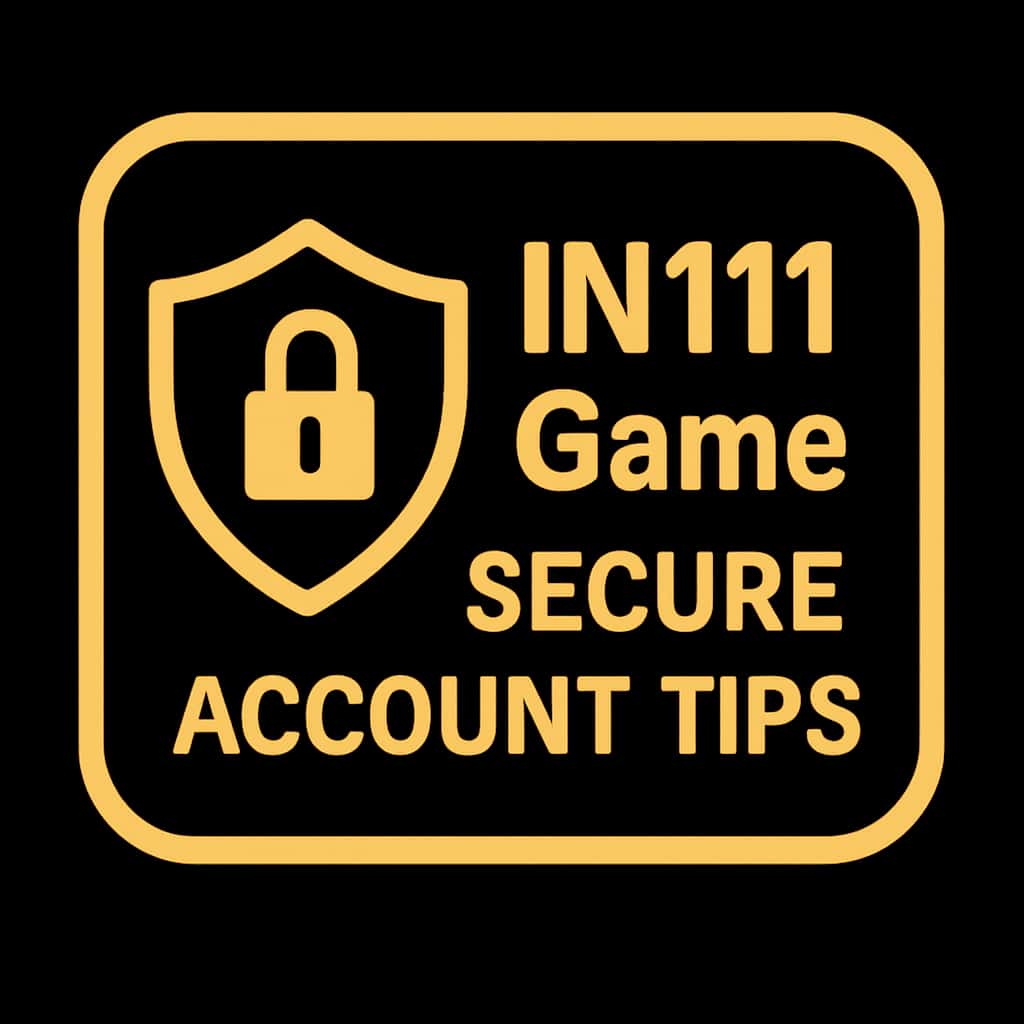 A badge representing security tips for IN111 Game account protection.